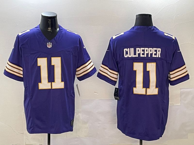 Men Minnesota Vikings #11 Culpepper Purple Throwback Three generation 2024 Nike Limited NFL Jersey style 3